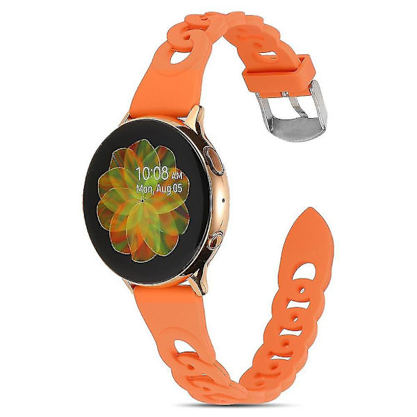 Til Garmin Venu 2 Plus/Samsung Galaxy Watch4 Watch Band 20mm Circle Design Udskiftningsrem Orange, Orange B Samsung Galaxy Watch A