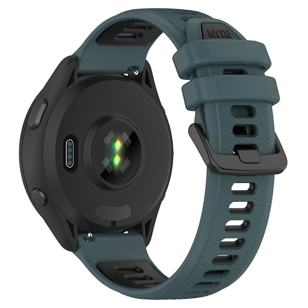 Dubbelfärgat silikonarmband för Garmin Forerunner 265, slitstarkt smartband Olive Green Black D Garmin Forerunner 265