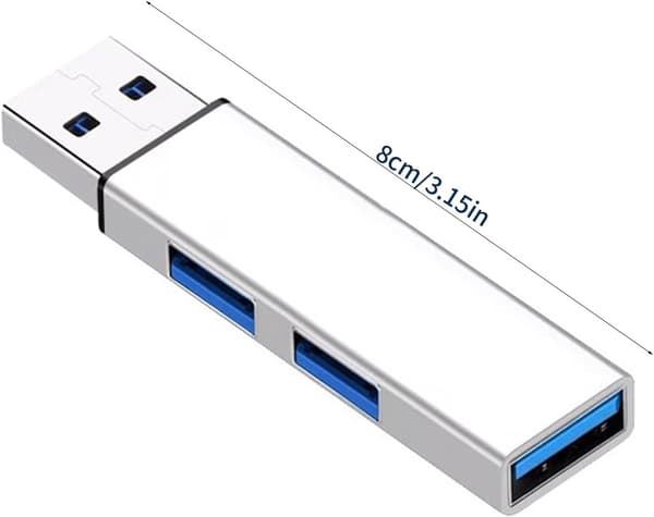 USB-keskitin moniporttisovitin, 3-in-1-laajennin (harmaa, 2 kpl)
