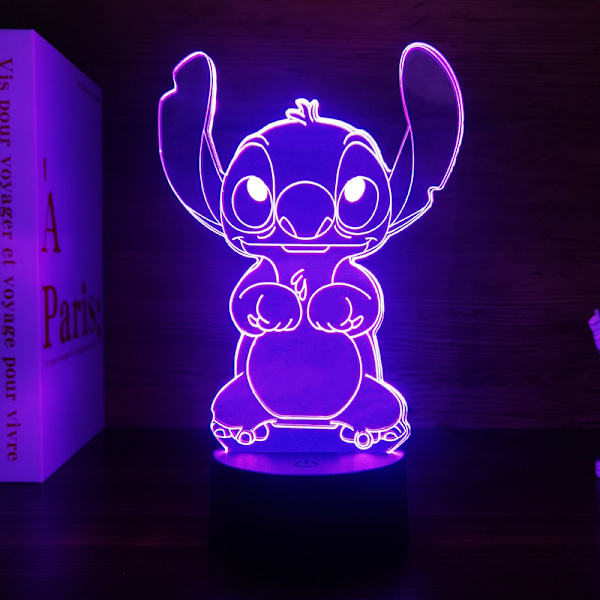 3D Illusion Natlampe, 16 Farve Skiftende Dekorativ Sengelampe, Cool og Unik Julegave til Drenge, Piger Crack: Touch 8 16 color remote control