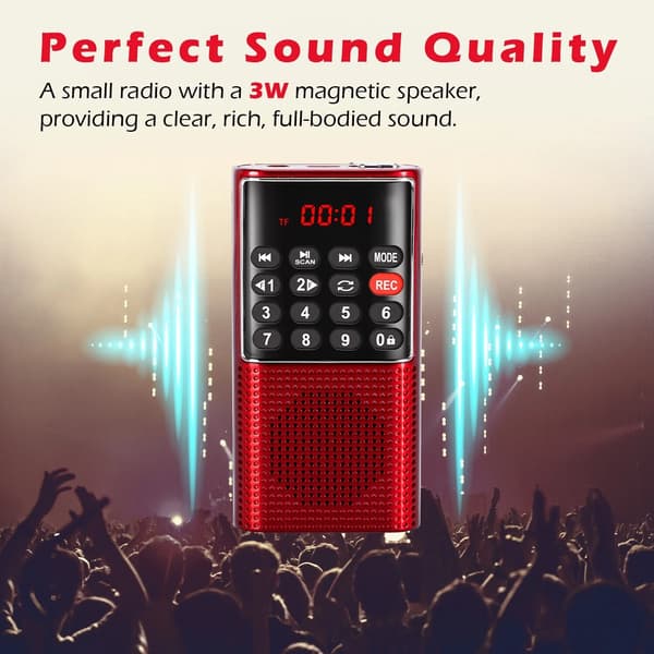 Radiospelare (Mini) med röstinspelare och MP3-spelare White
