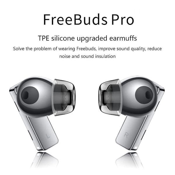 Earplug Anti Slip Sound Insulation Ear Caps For Freebudspro Tws2 Earphone Transparent black S