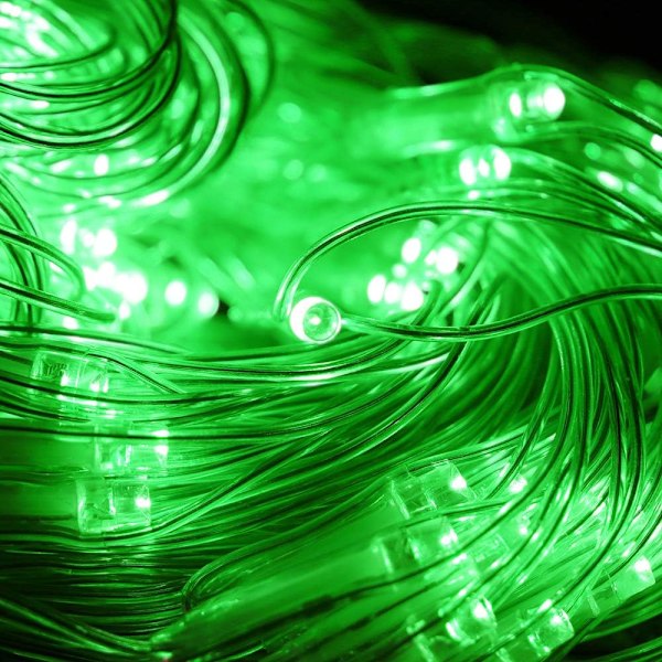 LED-verkkovalot Vihreä Pyhän Patrickin päivän koristelu, Puun ympärille kiedottavat valot Ulkokäyttöön ripustettavat valosarjat jouluun, Halloweeniin, puutarhaan