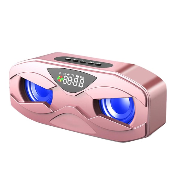 Langaton Bluetooth-yhteensopiva äänikaksoiskaiutin LED-näytöllä Fm-radioherätyskello Rose Gold