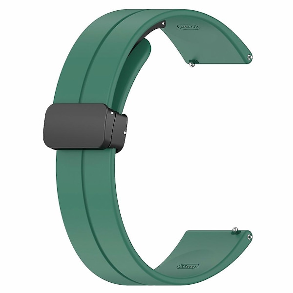 Magnetisk foldespenne 20mm silikonrem for Huami Amazfit Gtr Mini/ Gts 4/3/2 / Bip 3 Army Green