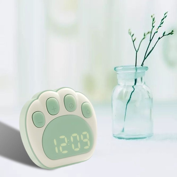 LED Cute Cat Claw Vækkeure Tre grupper Alarmerende Dato Tid Visning Elev Barn Bord Skrivebord Digitale ure Hjemmekontorindretning pink