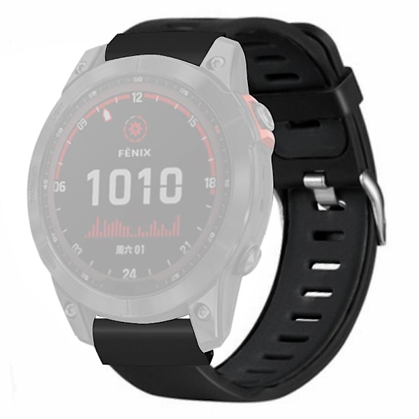 26mm PC-kontakt silikon dobbelt-farget sportsklokkebånd for Coros Vertix 2/ Garmin Fenix 7x/6x/5x Black Dark Grey