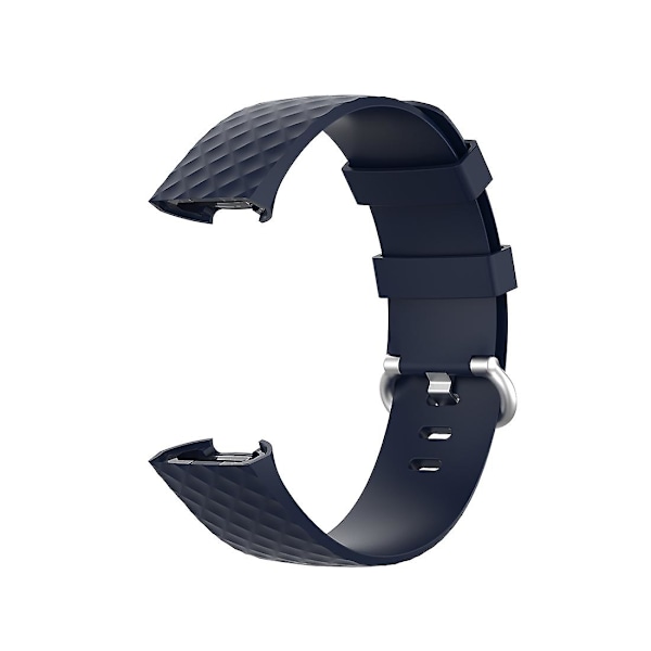 18mm hopeanvärinen solki TPU rannekoru Fitbit Charge 4 / Charge 3 SE -kellolle, koko: L Navy Blue