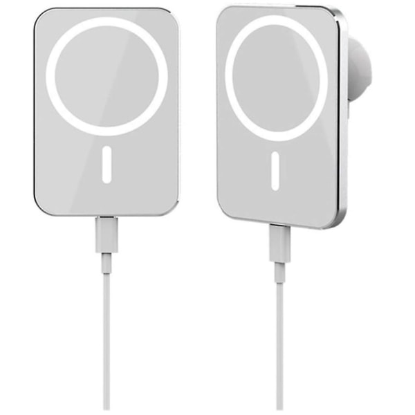 15W med magnetisk trådløs billaderholder for iPhone 12/12 Pro Max Mini med Magsafe hurtiglading trådløs lader Biltelefonholder (hvit)