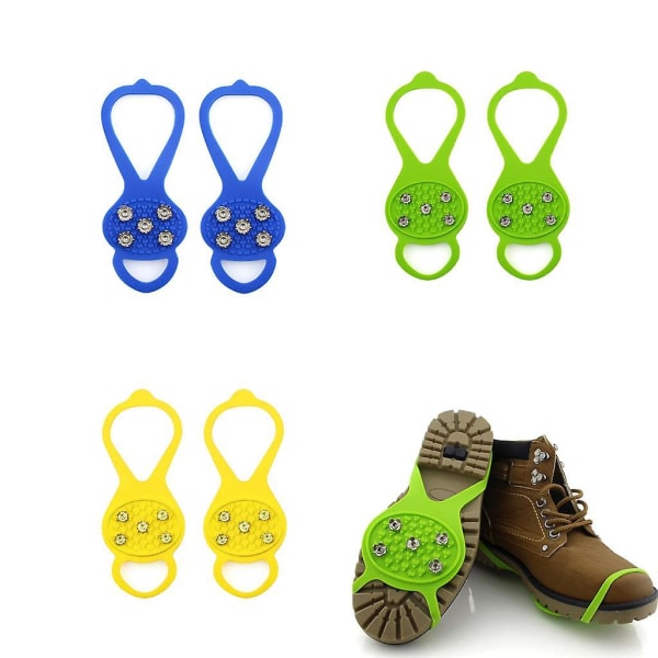 3 par 5 tænder Anti-slip Ice Snow Shoe Walk Cleats Grips