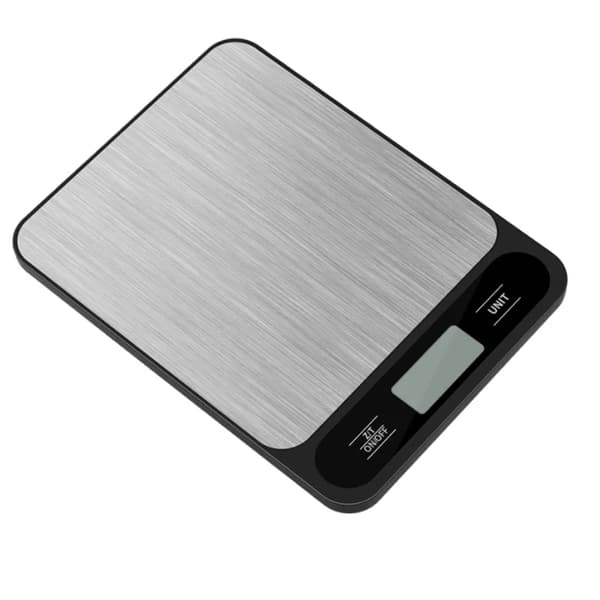 Digital elektronisk våg, 6 enhetskonvertering tareringsfunktion, LCD-display (5 kg/0,1 G, svart)