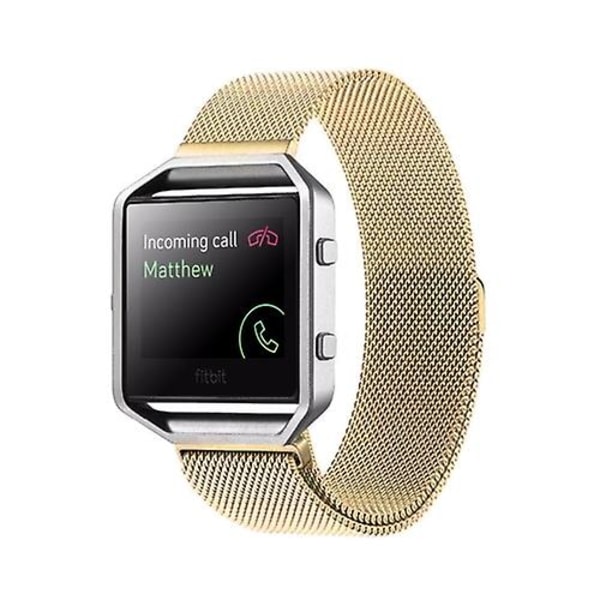 För Fitbit Blaze Watch Loop Magnetisk stängning Spänne Rostfritt stål klockband BRP Gold