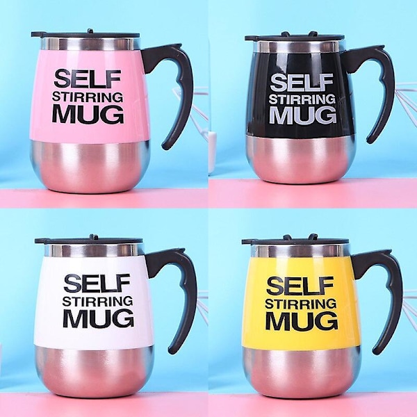 Usb Genopladelig Automatisk Blender Smart Termokande Selvomrørende Magnetisk Kop Rustfrit Stål Kaffe Mælke Blender Cup pink