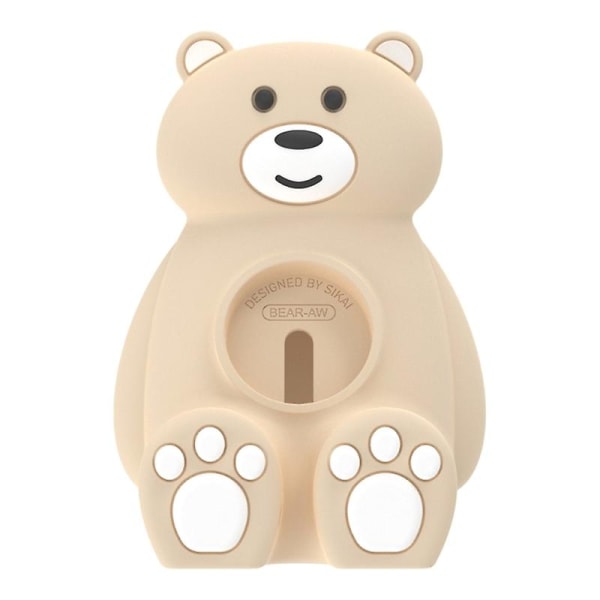 Cartoon Bear Laddningsstation för iOS Watch SE 1 2 3 4 5 6 7 Smartklockor Khaki