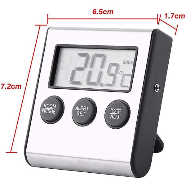Digital kyltermometer Kylskåp Frystermometer med hög låg temperatur varningslarm