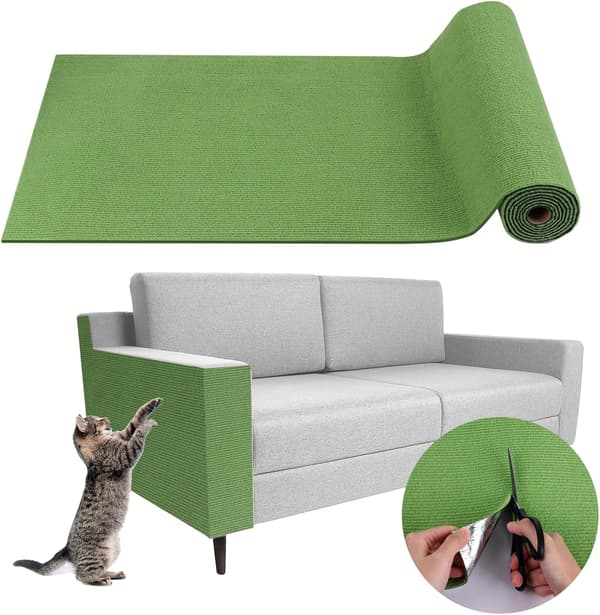 Katteklormatte - Selvklebende DIY Sofa Katteklorebeskyttelse (Grønn, 40×100Cm)