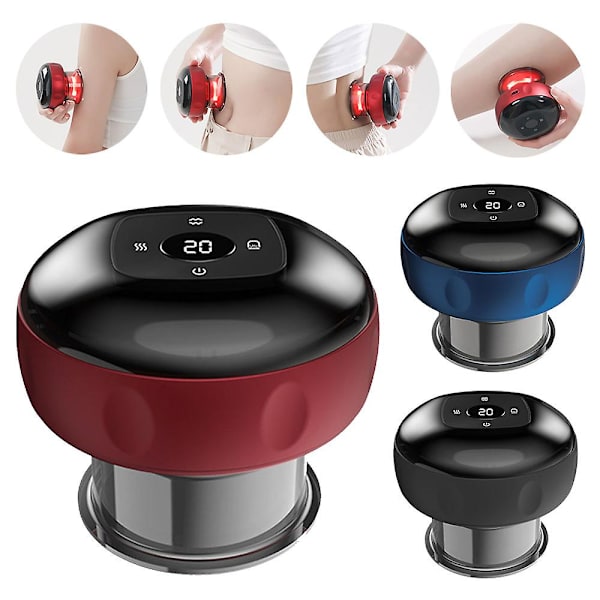 Elektrisk koppningsterapi Massageapparat Vakuumsugkoppar Terapi Justerbar koppningsterapi Massageverktyg Guasha Blue