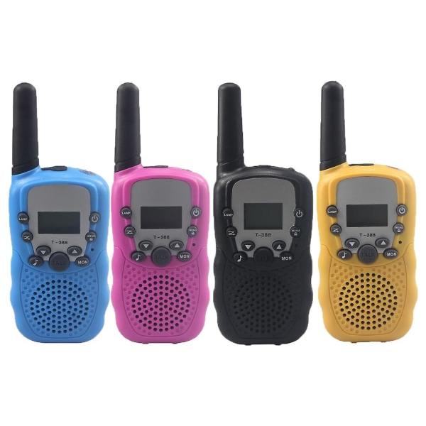 1 par børne walkie talkie 3 km vores dør interphone LCD-skærm Bærbar walkie talkie Yellow