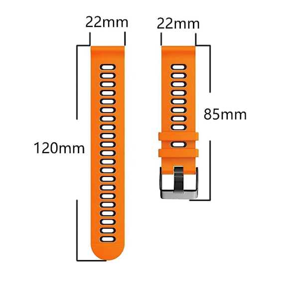 22mm silikone rem til Huawei Watch GT Runner Orange Black