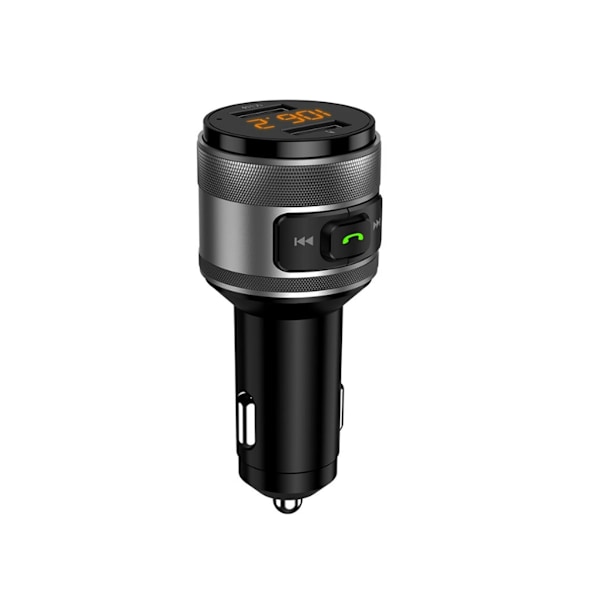 Trådlös bilradioadapter med Bluetooth USB-port och LED-display för snabbladdning och klart ljud, svart