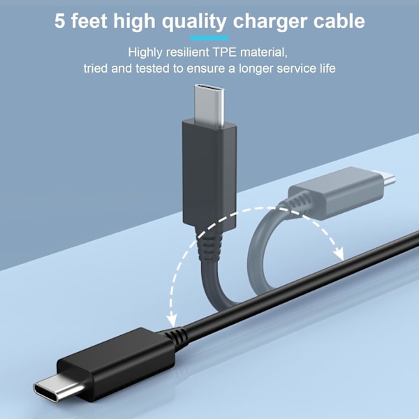 Laddare för Nintendo Switch/Switch Lite/OLED/Dock/Pro Controller 39W USB C 15V/2.6A Adapter