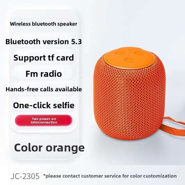 Bluetooth 5.3 Hifi Subwoofer -kaiutin (oranssi)