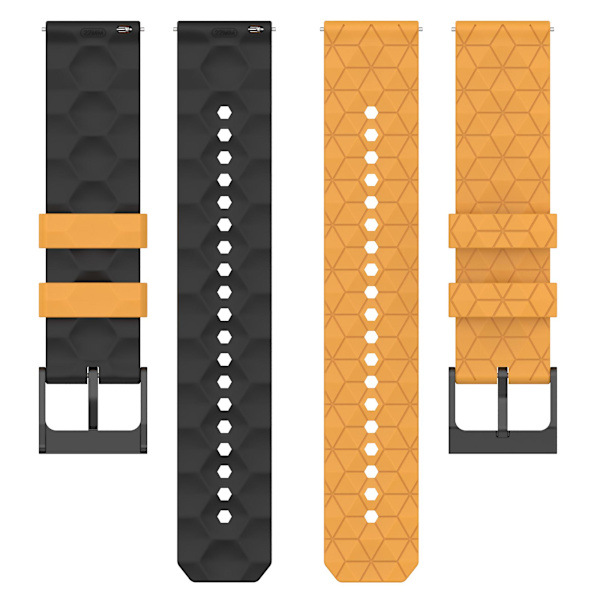 Huami Amazfit GTR 4 46mm:n jalkaranneke, jalkapallokuvioinen kaksiväri 22mm silikoniranneke Yellow  Black
