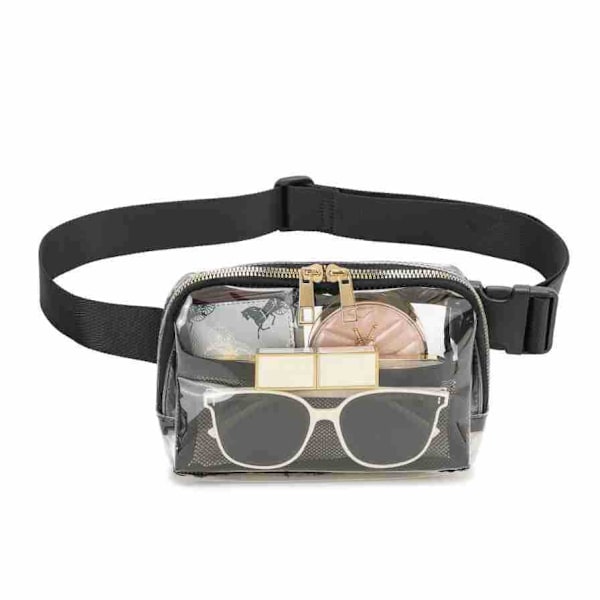 Klar Fanny Pack Bältesväska Midjeväska Crossbody Väskor Bum Bag För Kvinnor Träning Shopping Resor Svart Bälte