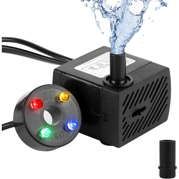 Mini Vesipumppu 4 Ledillä Ja Imu Kupilla 180L/H 3W 220V