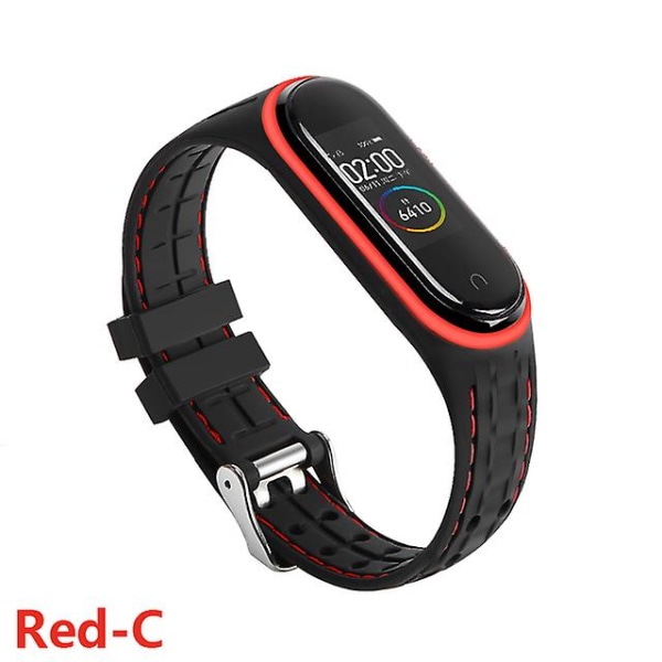 Silikonihihna Xiaomi Mi Band 6 7 5 3 4 Lisävarusteet Urheilurannekkeen Vaihtovyö Correa Ranneke Mi Band 7 6 Nfc Ranneke Mi band 3 4 Red-C