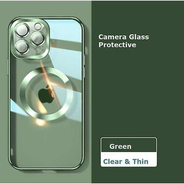 Ny version 2.0 ren linse til etui med kamerabeskytter For iPhone 11 Green