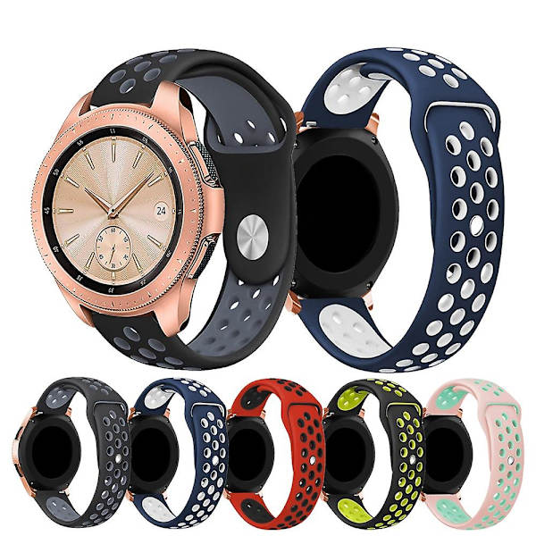 20mm hullet to-farvet blødt silikoneurrem til Samsung Galaxy Watch 42mm A Samsung Galaxy Watch 4