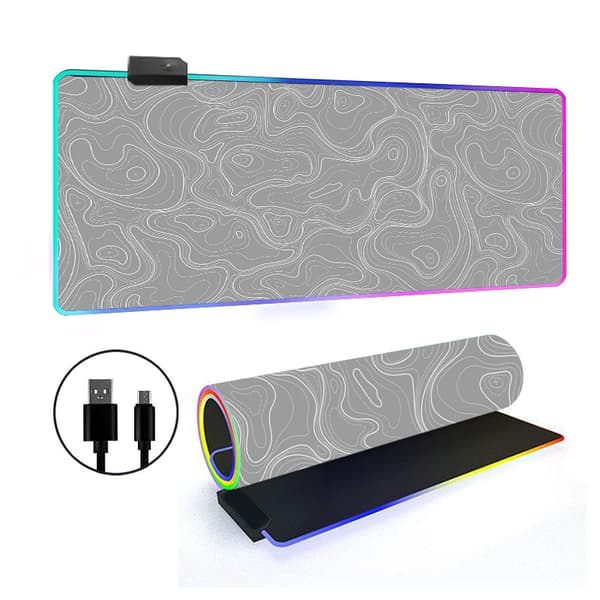 Musematte - Rgb Stor Topografisk Kontur Skrivebordsmatte (Stil 4, 400*800*3Mm)