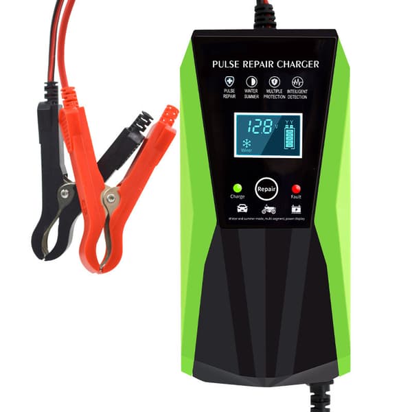 Batterilader - 10A 12V Bilbatterivedlikeholder, Pulsreparasjonsstarter