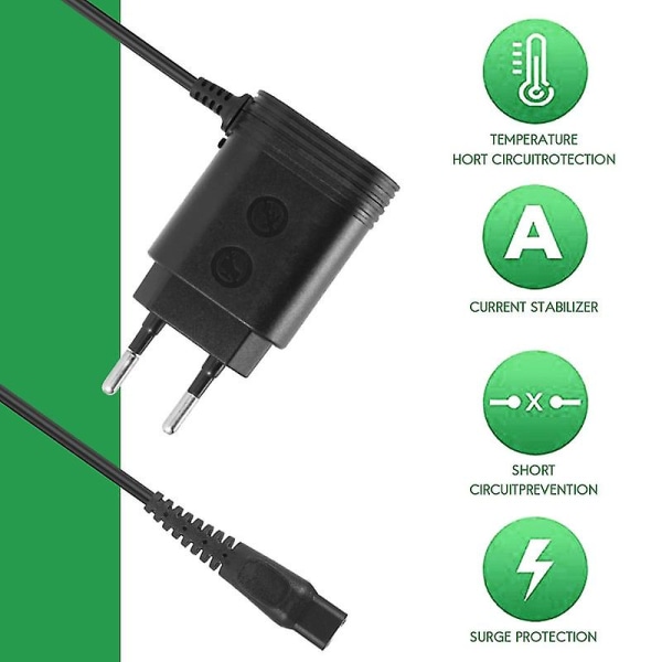 15V HQ8505 til QP6520 QP6510 Shaver Oplader Strømforsyning Adapterledning EU-stik