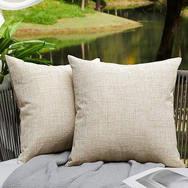 Utomhuskuddar för utemöbler Vattentäta kuddfodral Fyrkantiga Trädgårdskudde Bondgård Linne Sängkuddsöverdrag Skal för uteplats Tält Soffa 18x1 Dark Grey 18 * 18 Inch