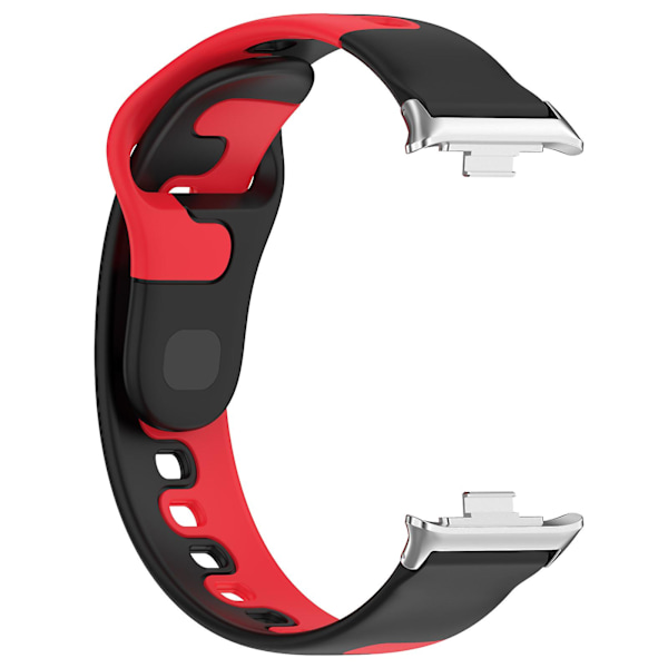 Silikoneurrem til Xiaomi Smart Band 8 Pro, dobbelt farve udskiftningsurrem Black Red