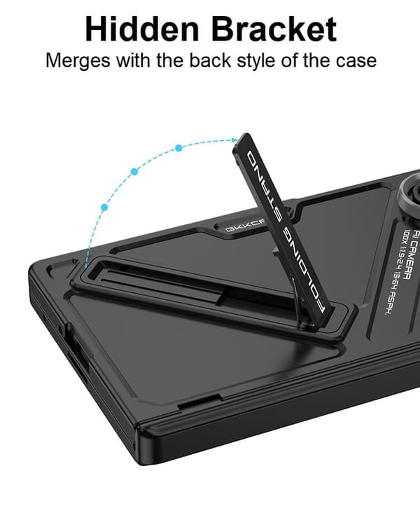 Etui til Samsung Z Fold 7, hængselbeskyttelse PC + hærdet glas Titanium Gray
