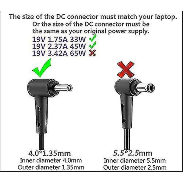 Asus bärbar laddare 19v 2.37a 45w power (4.0*1.35mm)