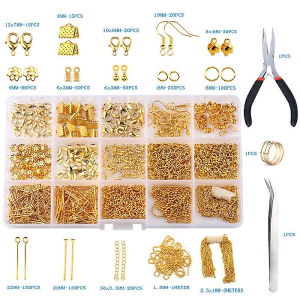 Tee itse korujen valmistustarvikkeet Set , jossa on työkalut Korutarvikkeet 1321 pieces 1