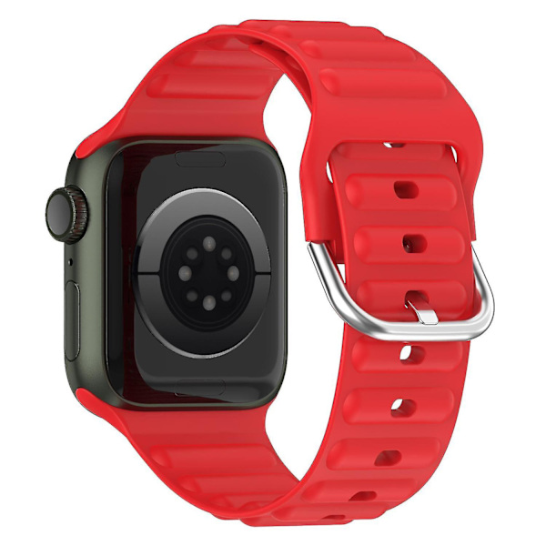 Handledsrem för Apple Watch Ultra 49mm/SE/SE (2022) 44mm/Series 8/7 45mm/6/5/4 44mm/3/2/1 42mm Wave Red, Red E Apple Watch Ultra 49mm