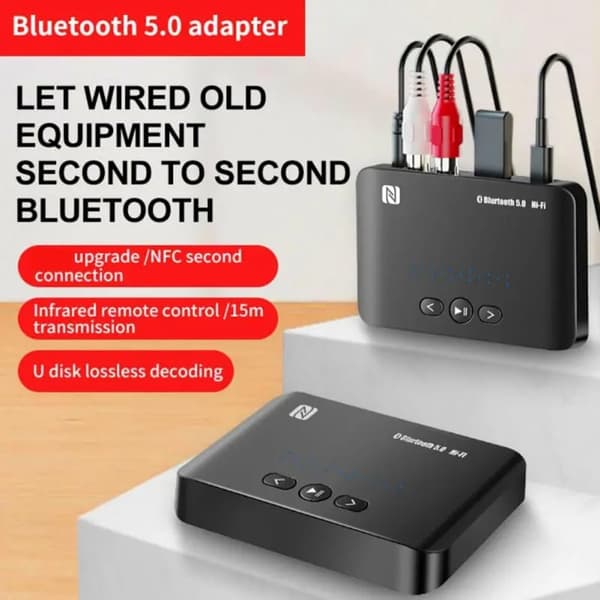 Bluetooth-vastaanotin Nfc Bluetooth 5.0 Lähetin-vastaanotin Stereo Aux -sovitin