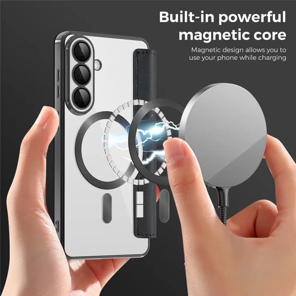 Etui til Samsung Galaxy S26 Plus, Magnetisk Etui RFID Blokerende Kortholder (Sort)