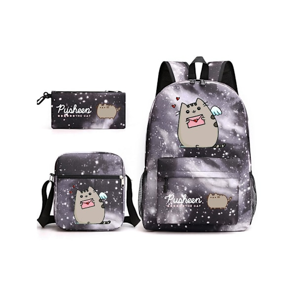 Pusheen Fat Cat -opiskelijareppu, kolmiosainen setti - 8