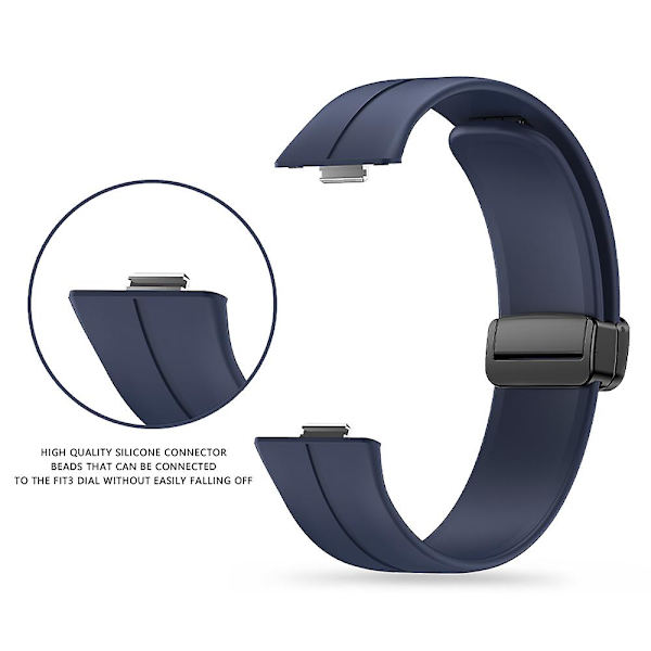Til Huawei Watch Fit 3 Silikonerem Magnetisk Foldespænde Urrem Starlight