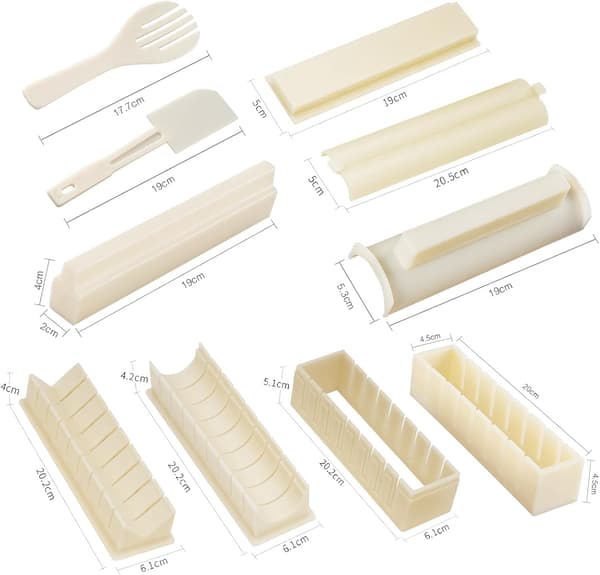 Sushimaskin - Nybörjare, DIY Onigiri Form 10-pack (Benvit)