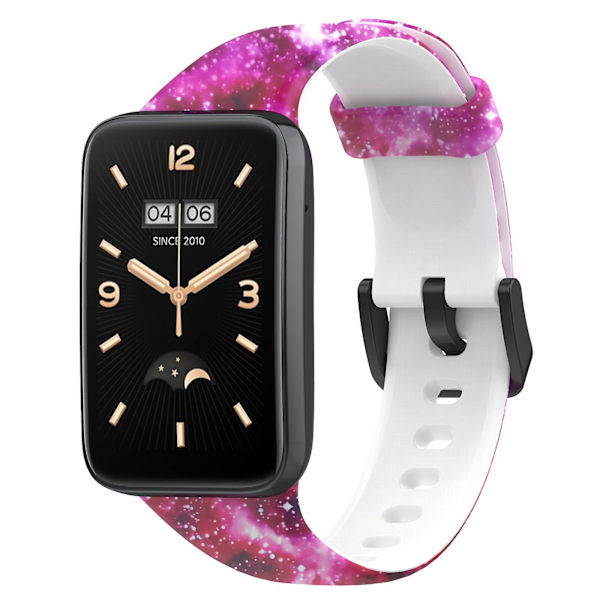 Xiaomi Mi Band 7 Pro -urheilurannekkeen pehmeä silikonipainatuskuvioinen vaihdettavissa oleva ranneke, vakiokoko Starry Sky