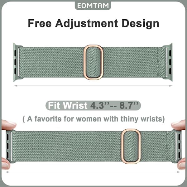 5-pack stretchiga nylonband kompatibla med Apple Watch Band 38 mm C 42mm/44mm/45mm
