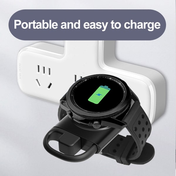 Magnetisk trådlös USB 2 i 1 Laddningsdocka Laddare Adapter för GalaxyWatch 3/4 White