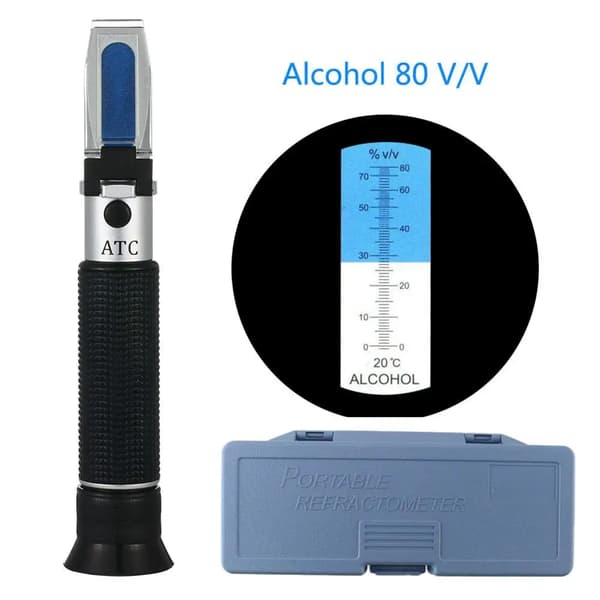 Alkoholrefraktometer, 0-80% V/V ATC Spiritus Alkoholindholdstester, Bærbart Håndholdt Refraktometer